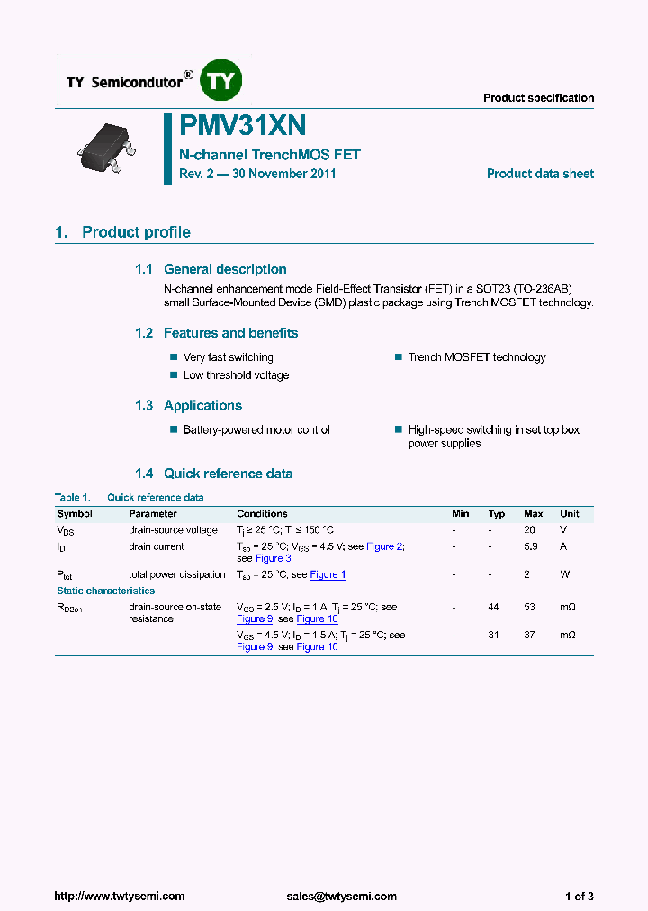 PMV31XN_6987189.PDF Datasheet