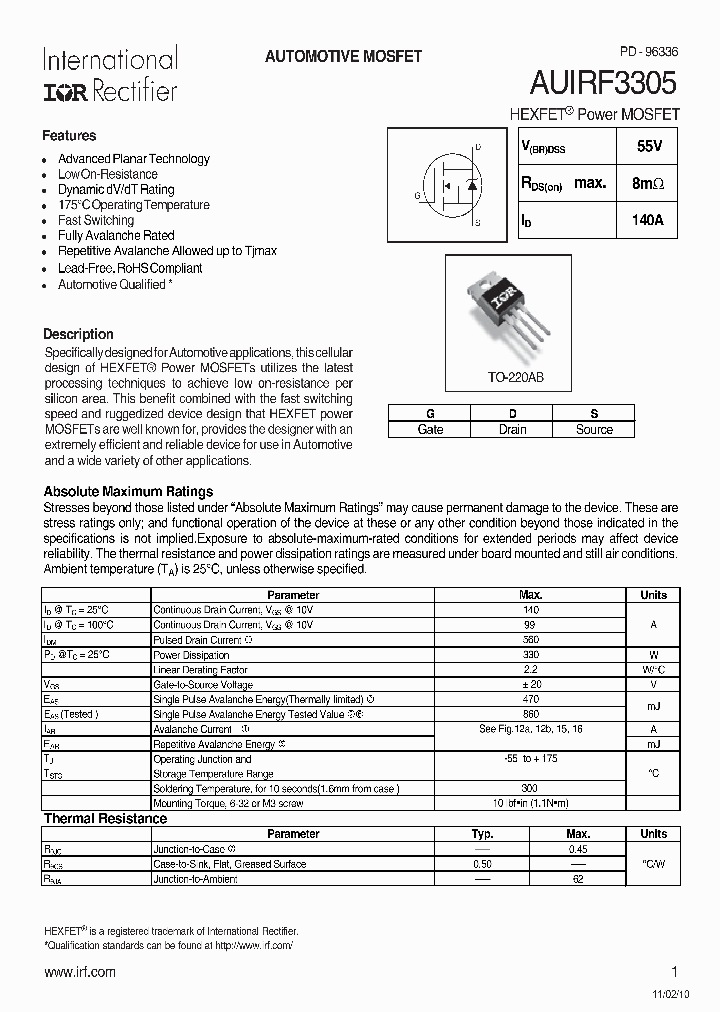 AUIRF3305_6988396.PDF Datasheet