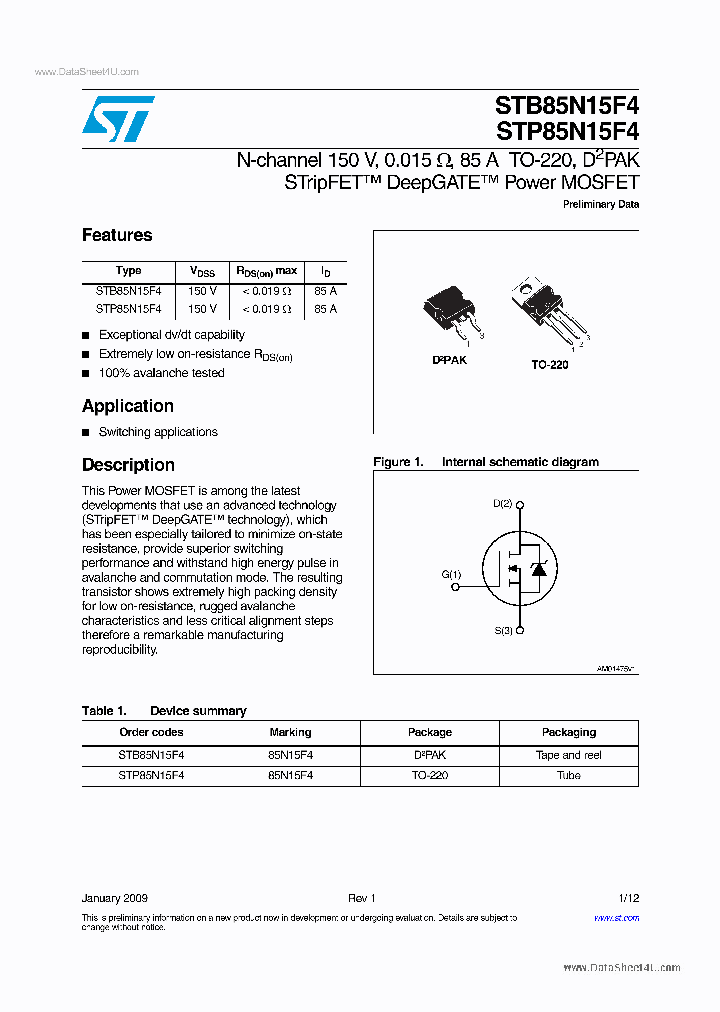 STB85N15F4_6988715.PDF Datasheet