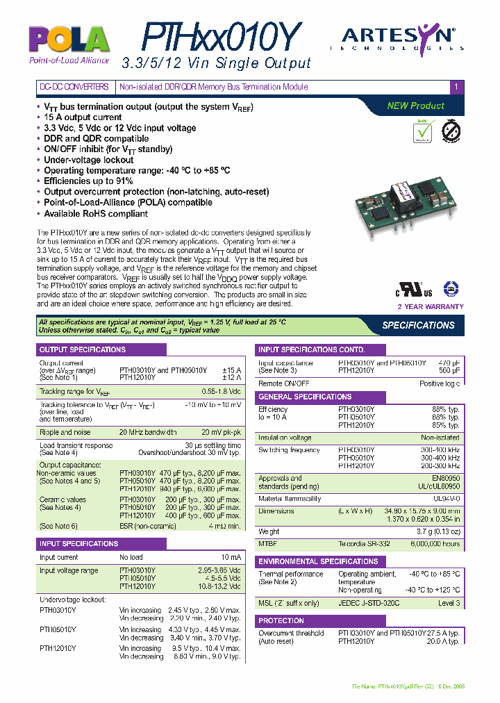 PTH03010YAH_6991485.PDF Datasheet