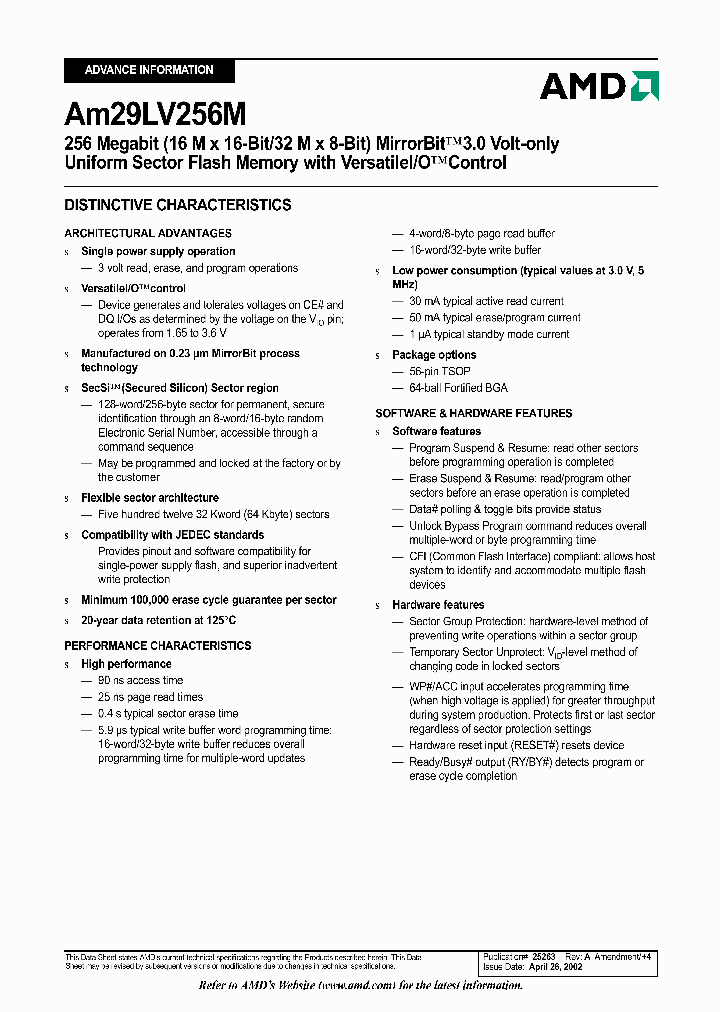 AM29LV256ML101PCI_6992882.PDF Datasheet