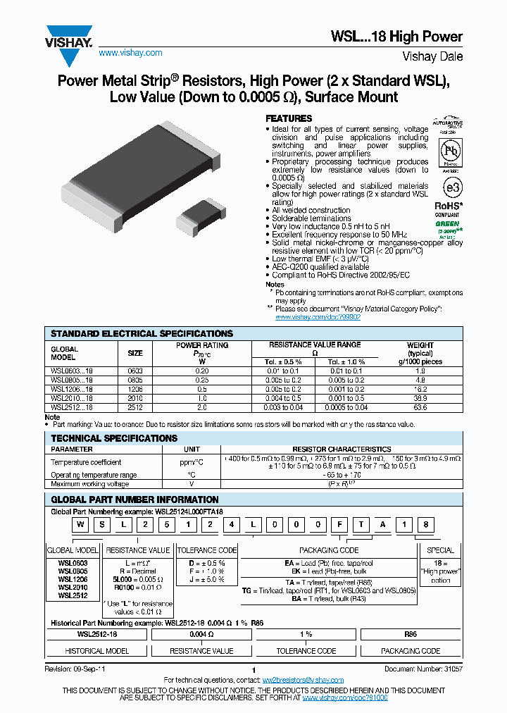 WSL1206R1000FEA18_6993623.PDF Datasheet