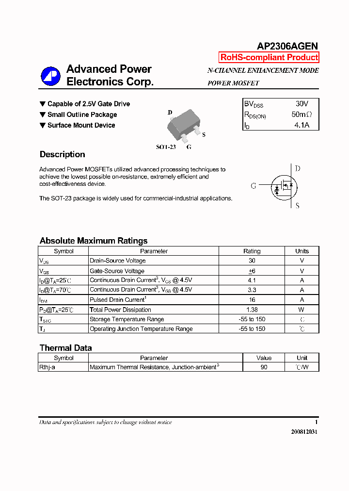 AP2306AGEN_6994268.PDF Datasheet