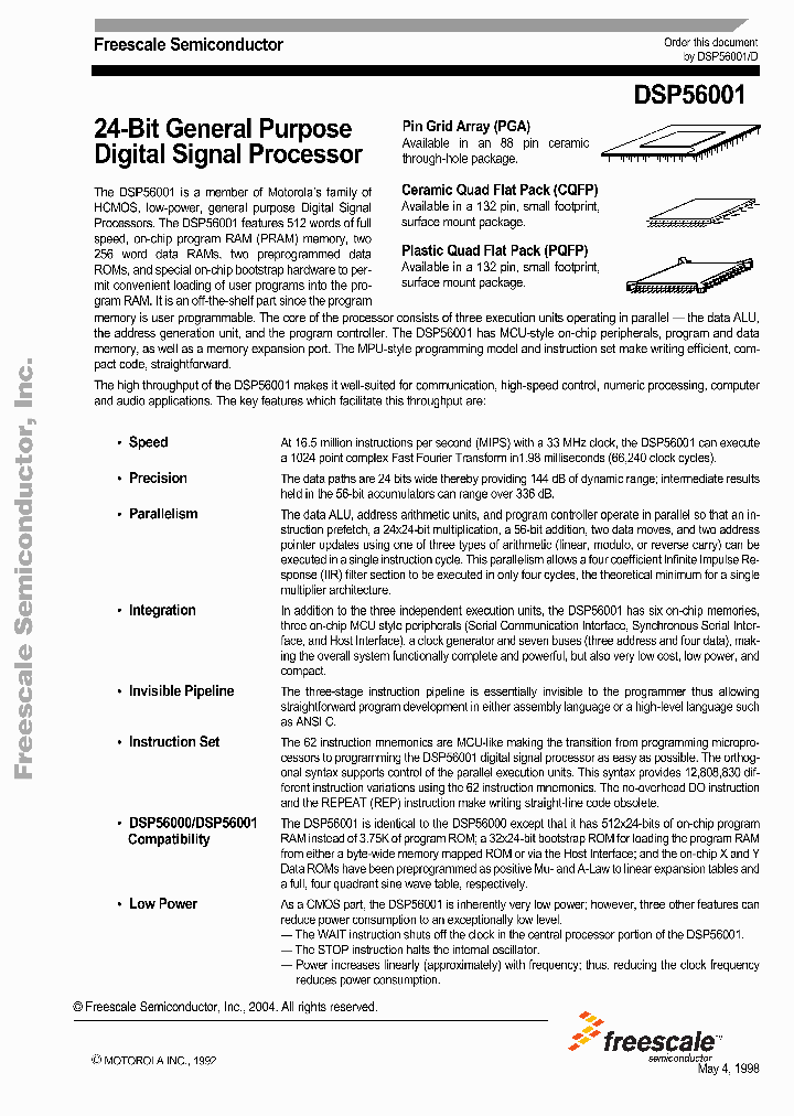 DSP56001FC33_6995463.PDF Datasheet