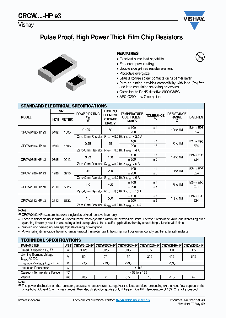 CRCW0402RFNECHP_6996994.PDF Datasheet