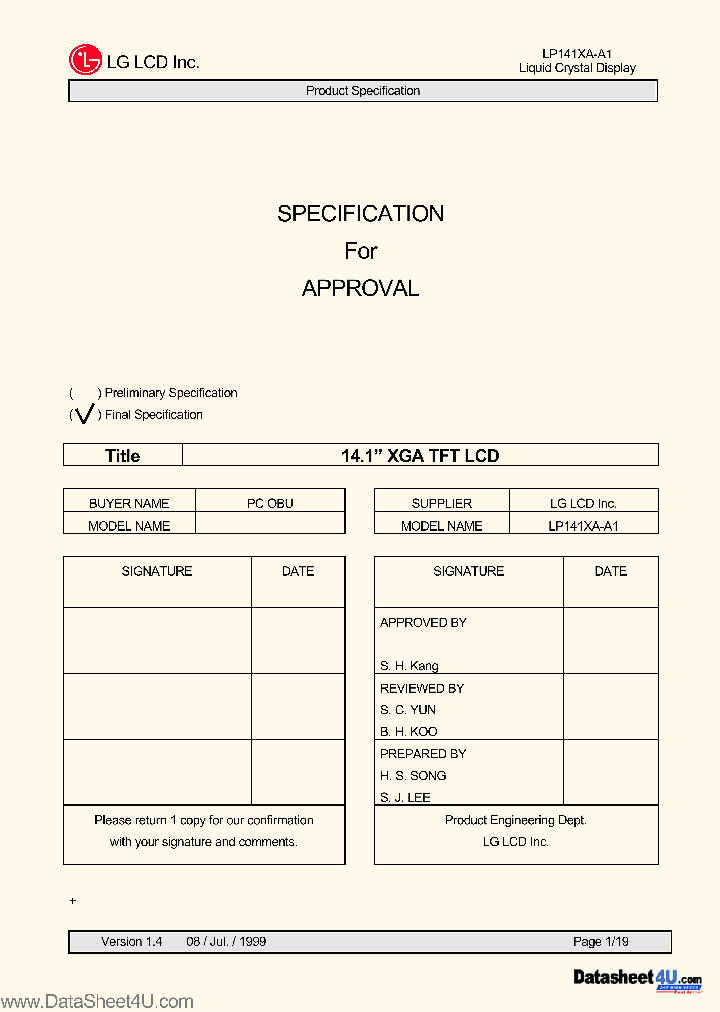 LP141XA-A1_6997230.PDF Datasheet