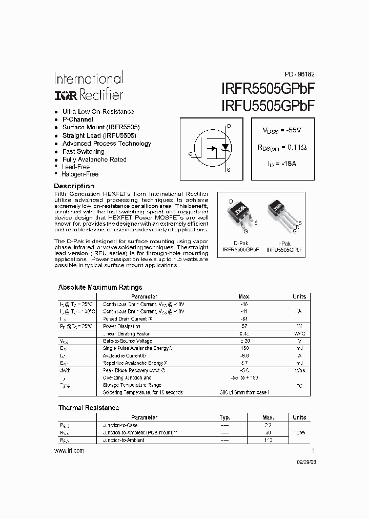 IRFR5505GTRPBF_6997827.PDF Datasheet