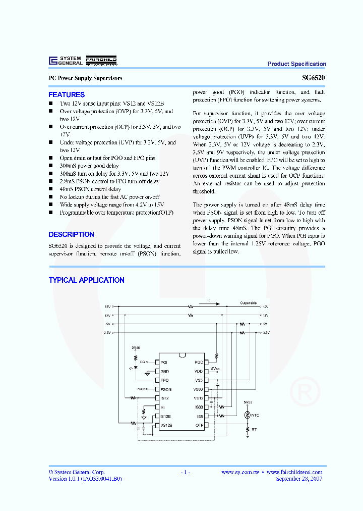 FAIRCHILDSEMICONDUCTORCORP-SG6520SZ_6999183.PDF Datasheet