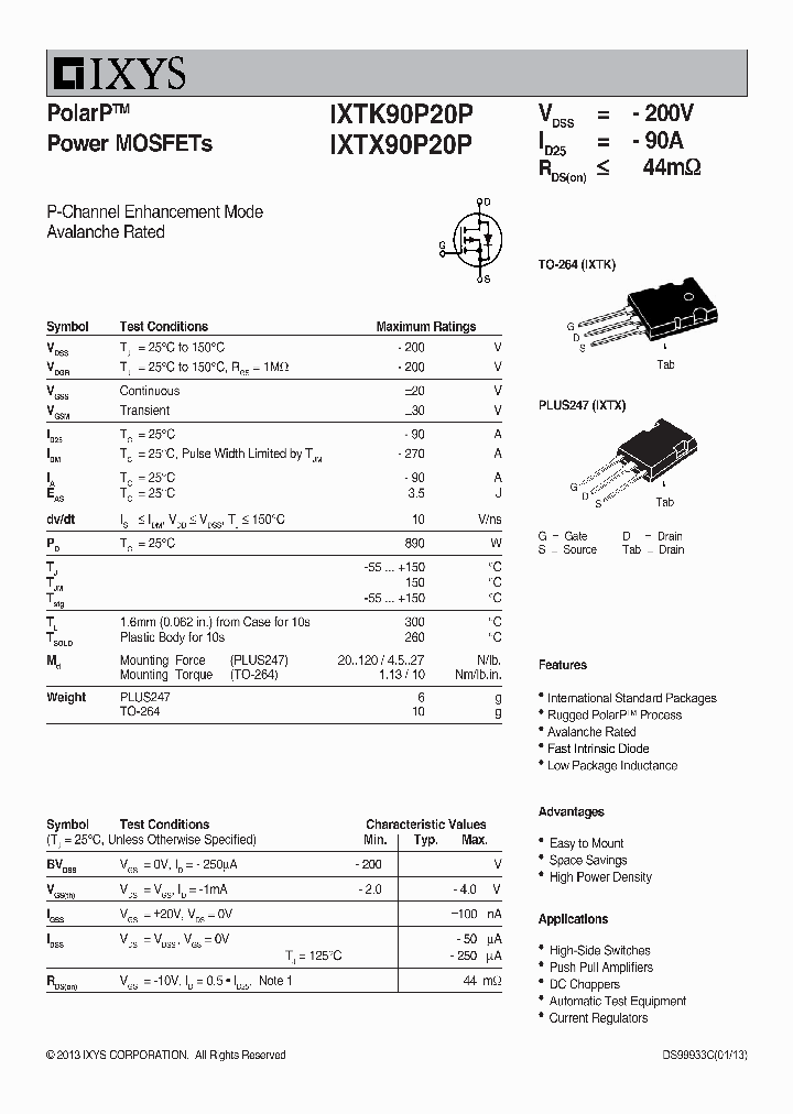 IXTK90P20P_7000136.PDF Datasheet