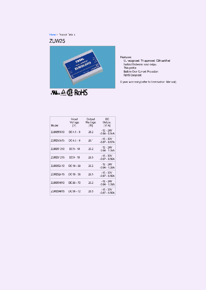 ZUW252412_7000164.PDF Datasheet