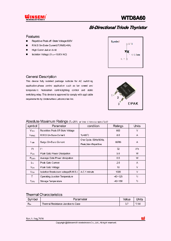 WTD8A60_7001313.PDF Datasheet