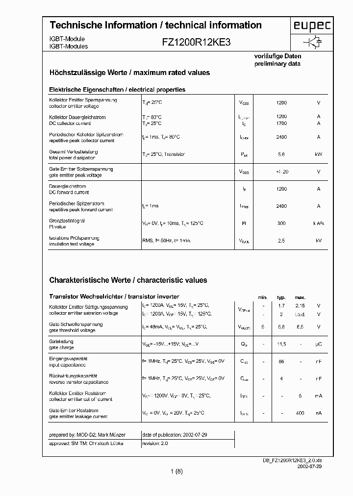 DBFZ1200R12KE320_7003013.PDF Datasheet
