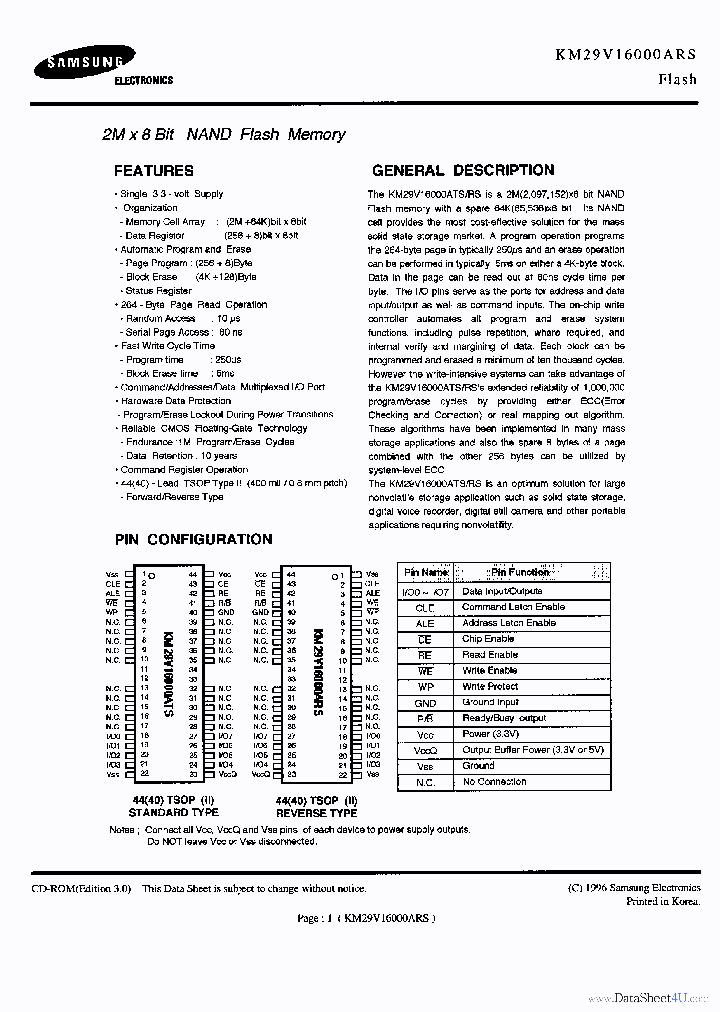 KM29V16000ARS_7005784.PDF Datasheet