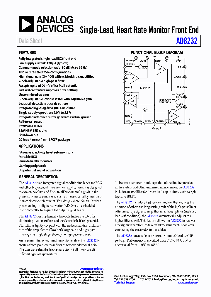 AD8232_7008155.PDF Datasheet