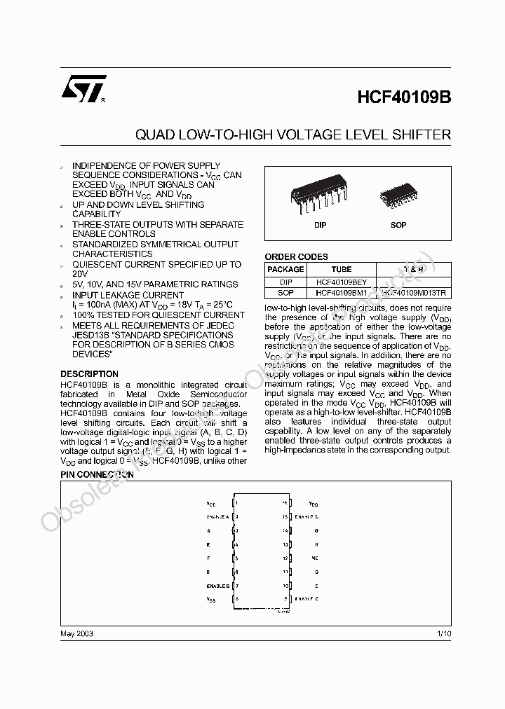 HCF40109BM1_7008425.PDF Datasheet