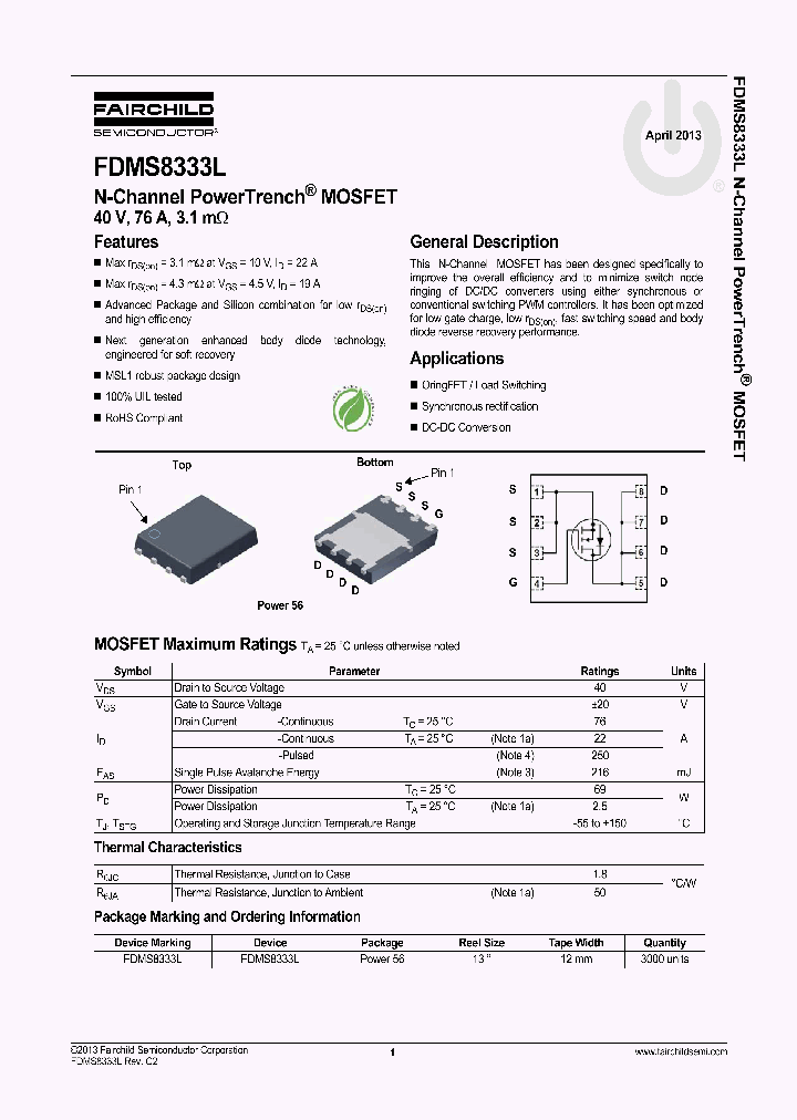FDMS8333L_7008820.PDF Datasheet