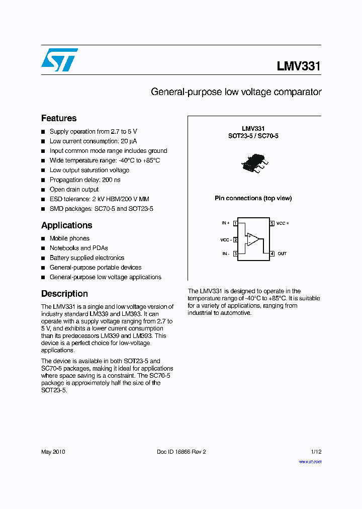 LMV331ICT_7009098.PDF Datasheet