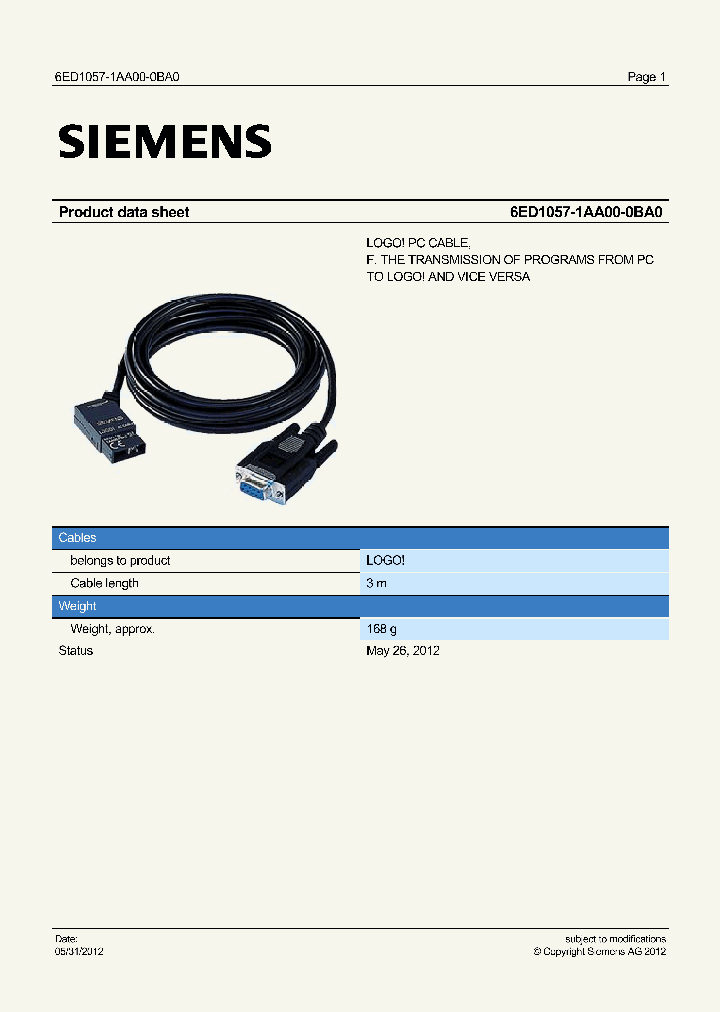 6ED10571AA000BA0_7011407.PDF Datasheet