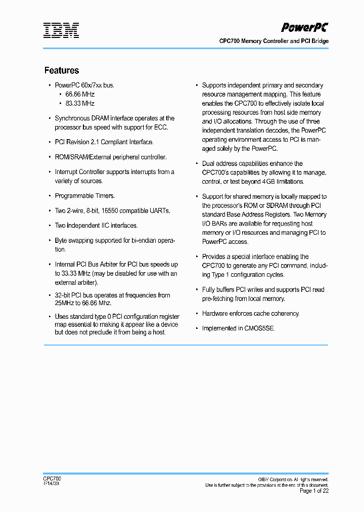 IBM25CPC700DB3A83_7013862.PDF Datasheet