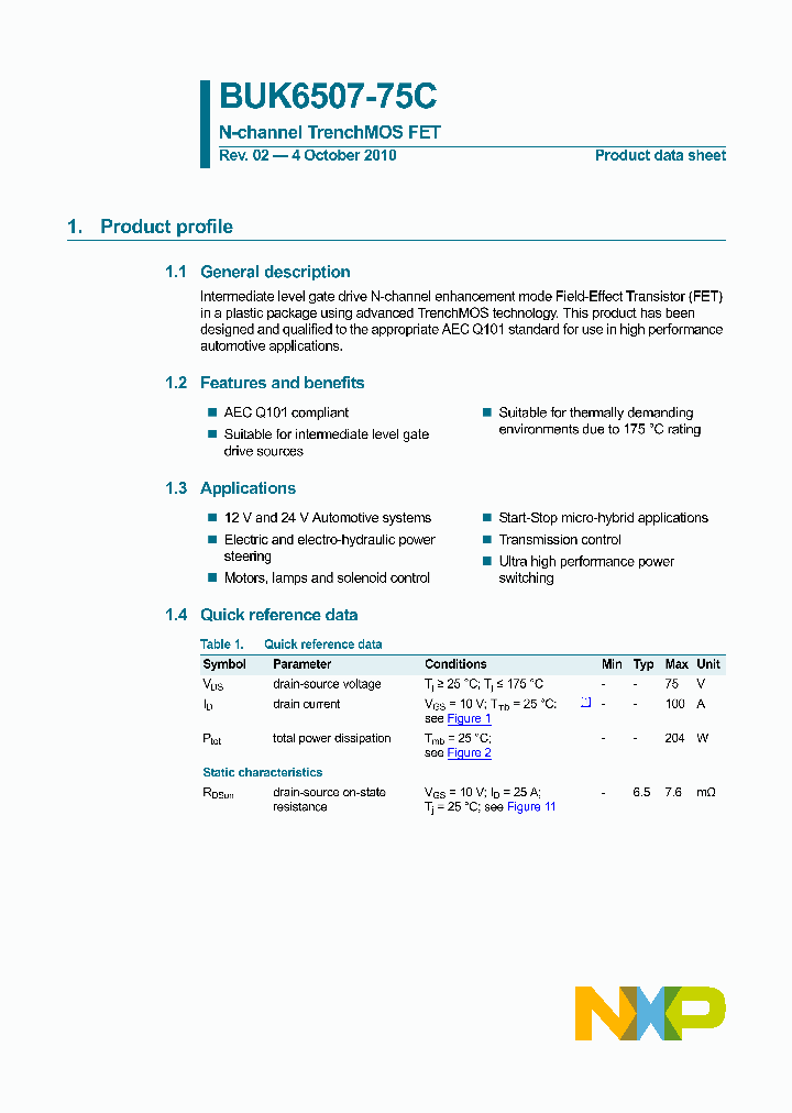 BUK6507-75C_7014024.PDF Datasheet