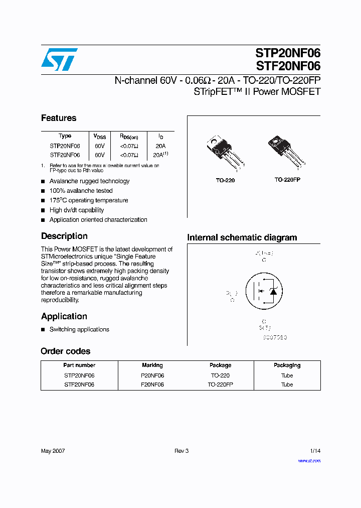 STP20NF0607_7014464.PDF Datasheet