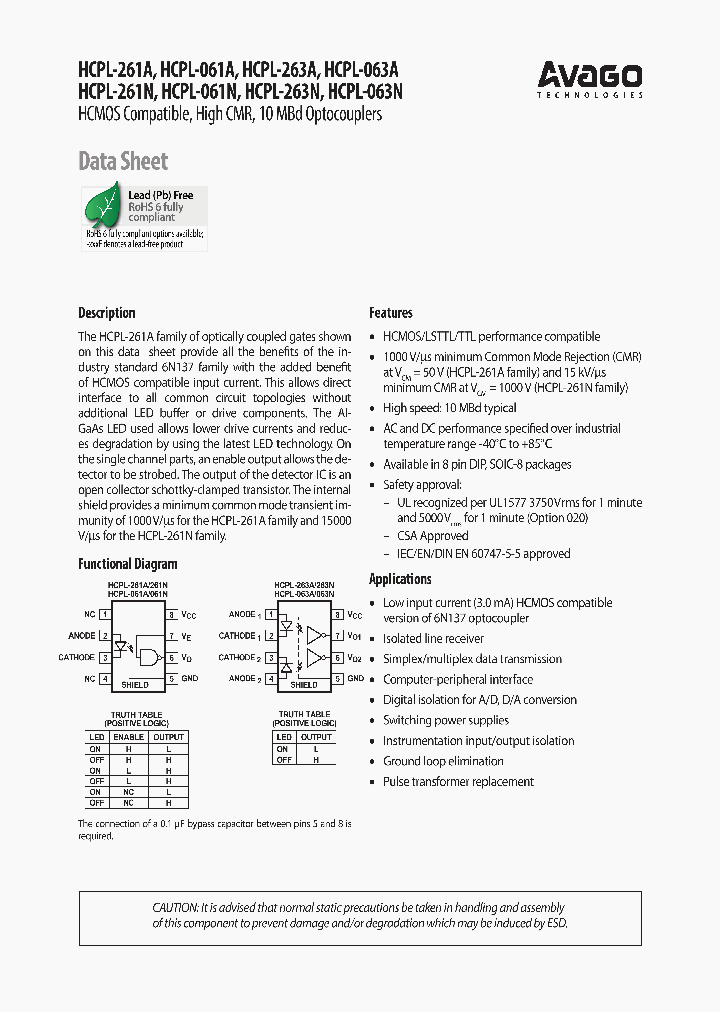 HCPL-261N-520E_7015291.PDF Datasheet