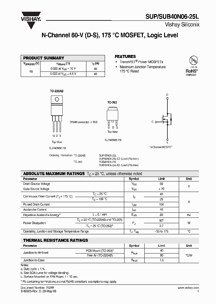 SUB40N06-25L-E3_7022022.PDF Datasheet
