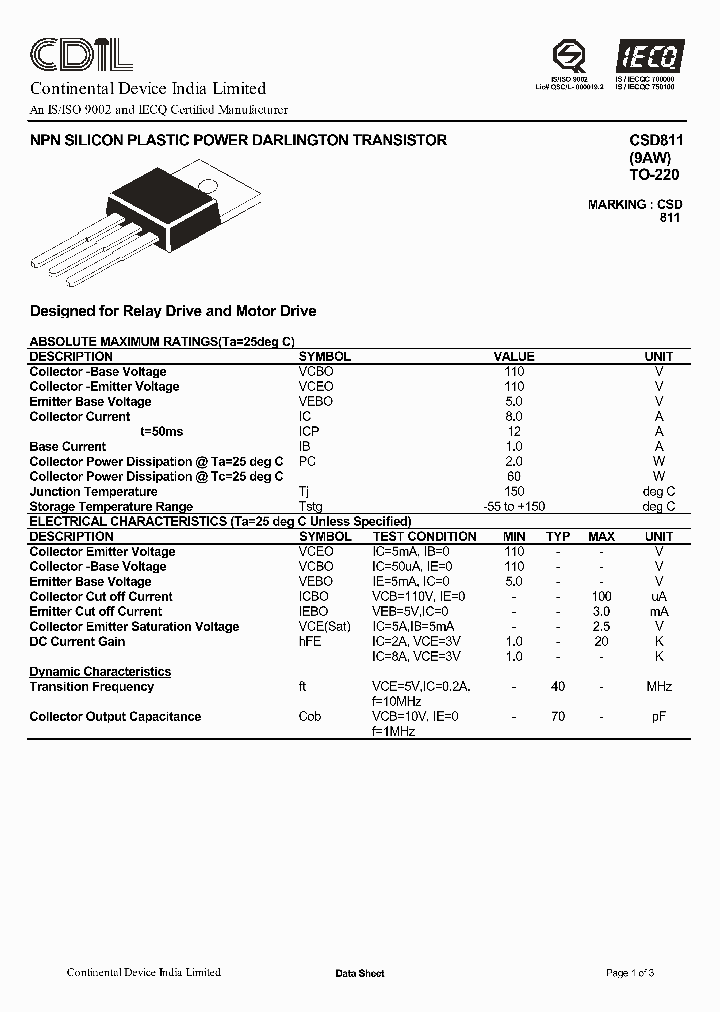 CSD811_7020358.PDF Datasheet