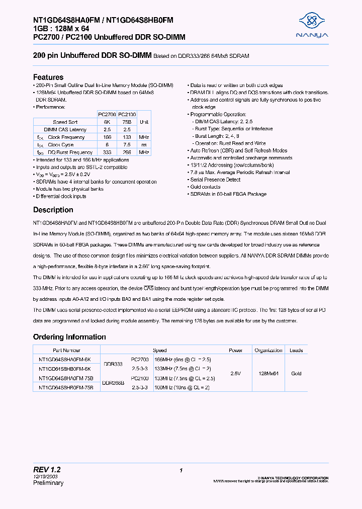 NANYATECHNOLOGYCORP-NT1GD64S8HA0FM-75B_7018784.PDF Datasheet