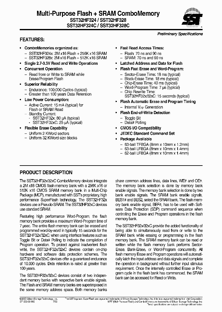 SST32HF324C-70-4C-BFS_7022455.PDF Datasheet