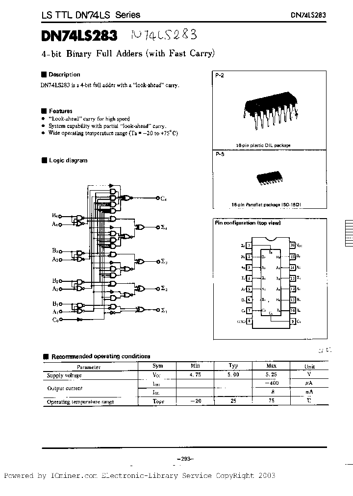 DN74LS283S_7025527.PDF Datasheet
