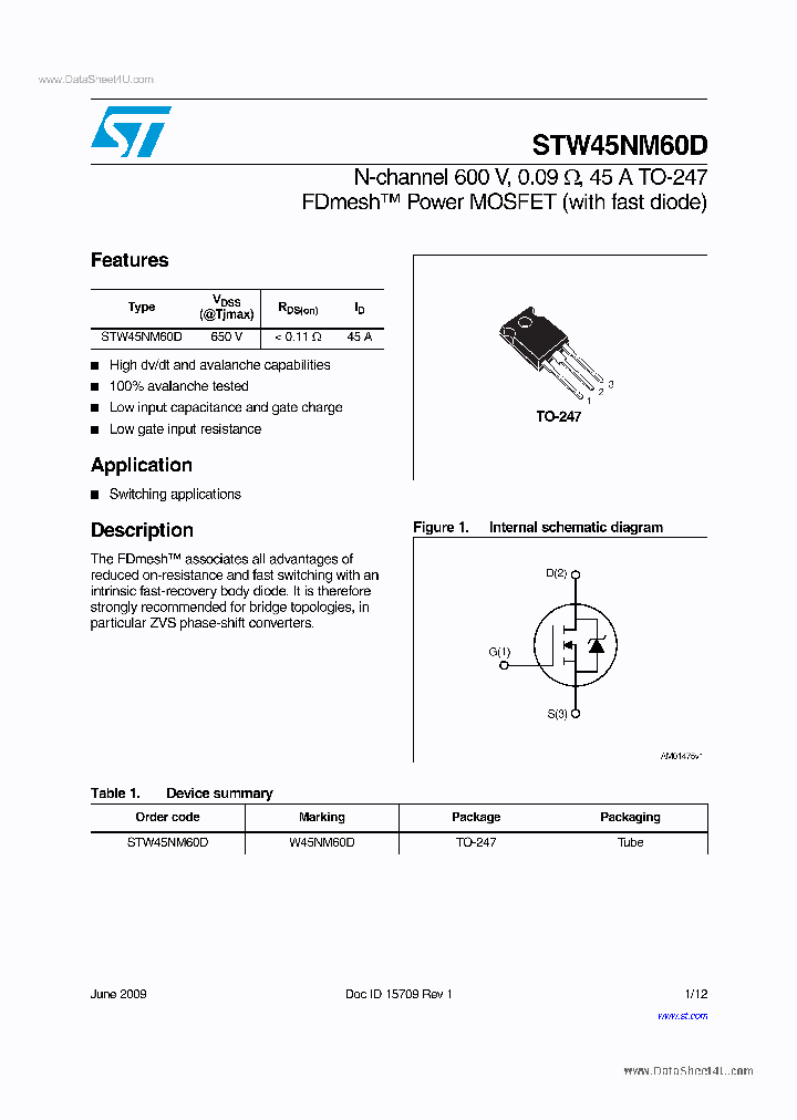 STW45NM60D_7029663.PDF Datasheet