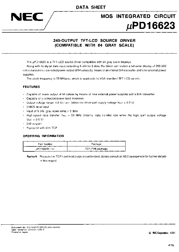 UPD16623N-XXX_7026396.PDF Datasheet