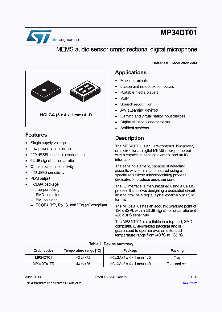 MP34DT01TR_7037307.PDF Datasheet