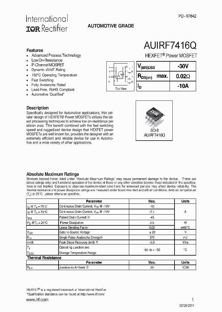 AUIRF7416QTR_7039390.PDF Datasheet