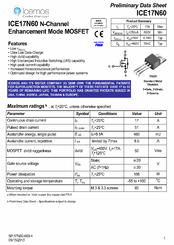 ICE17N60_7049030.PDF Datasheet
