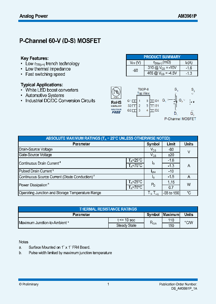 AM3961P_7050195.PDF Datasheet