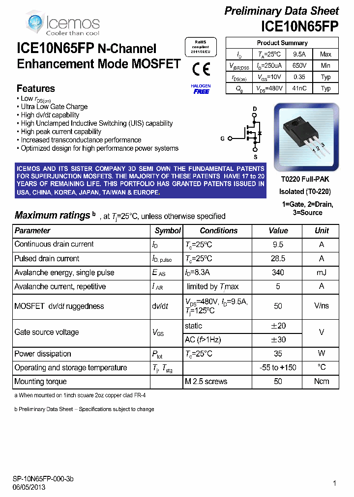 ICE10N65FP_7049015.PDF Datasheet