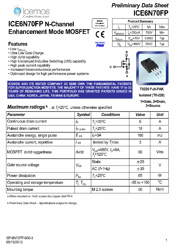 ICE6N70FP_7049010.PDF Datasheet