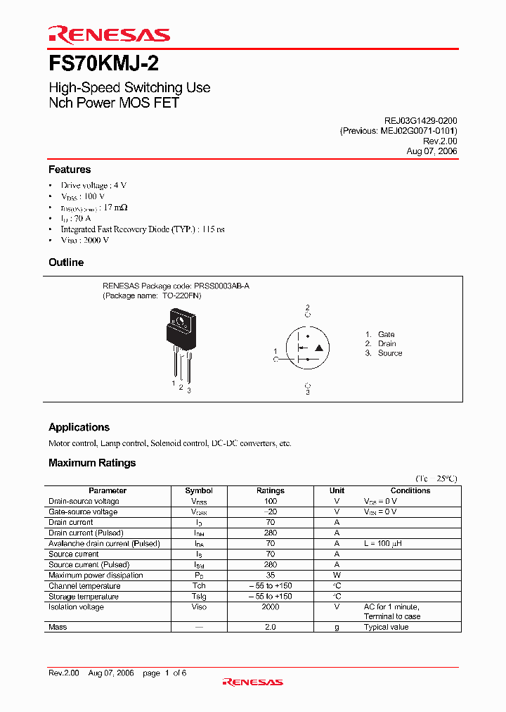FS70KMJ-2-A8_7046765.PDF Datasheet