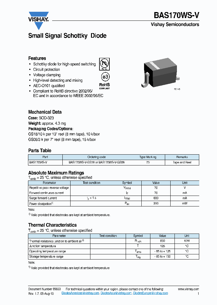 BAS170WS-V12_7066449.PDF Datasheet