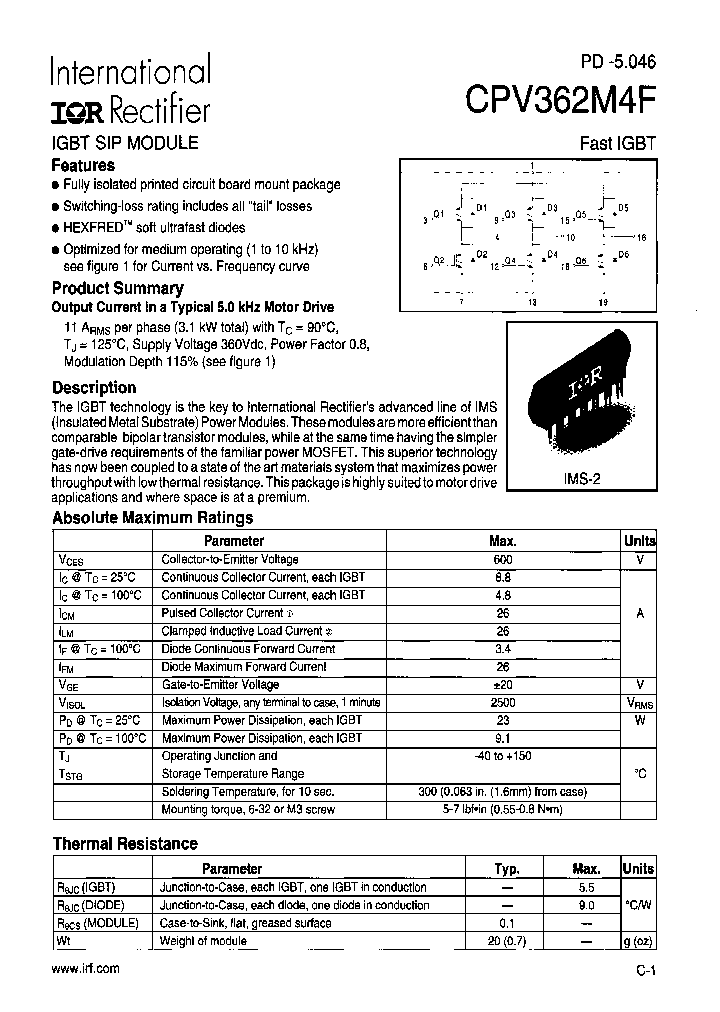 CPV362M4FPBF_7052849.PDF Datasheet