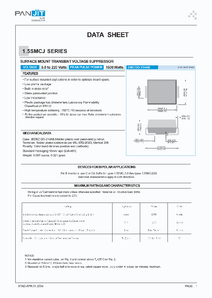 15SMCJ210A_7057378.PDF Datasheet