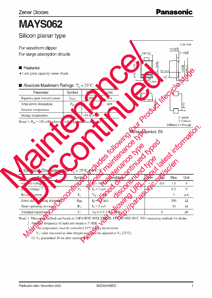 PANASONICCORP-MAYS062_7058378.PDF Datasheet