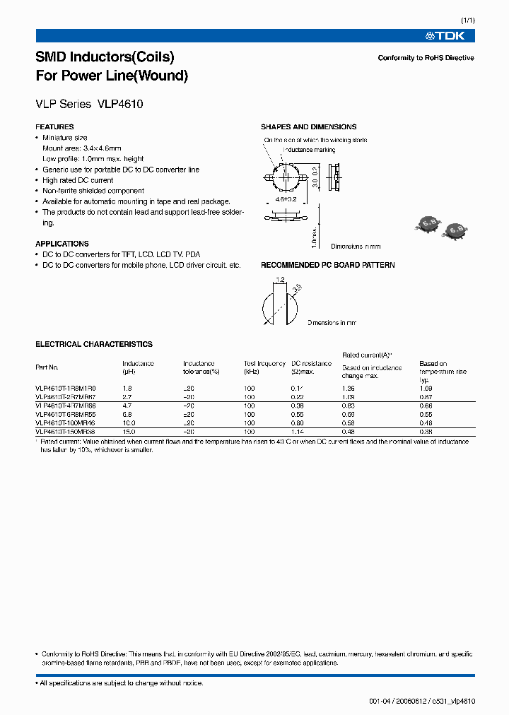 VLP4610T-2R7MR87_7068166.PDF Datasheet