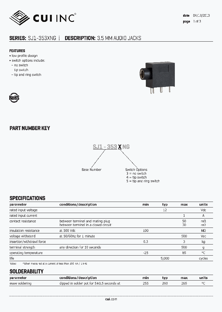 SJ1-3535NG_7091118.PDF Datasheet