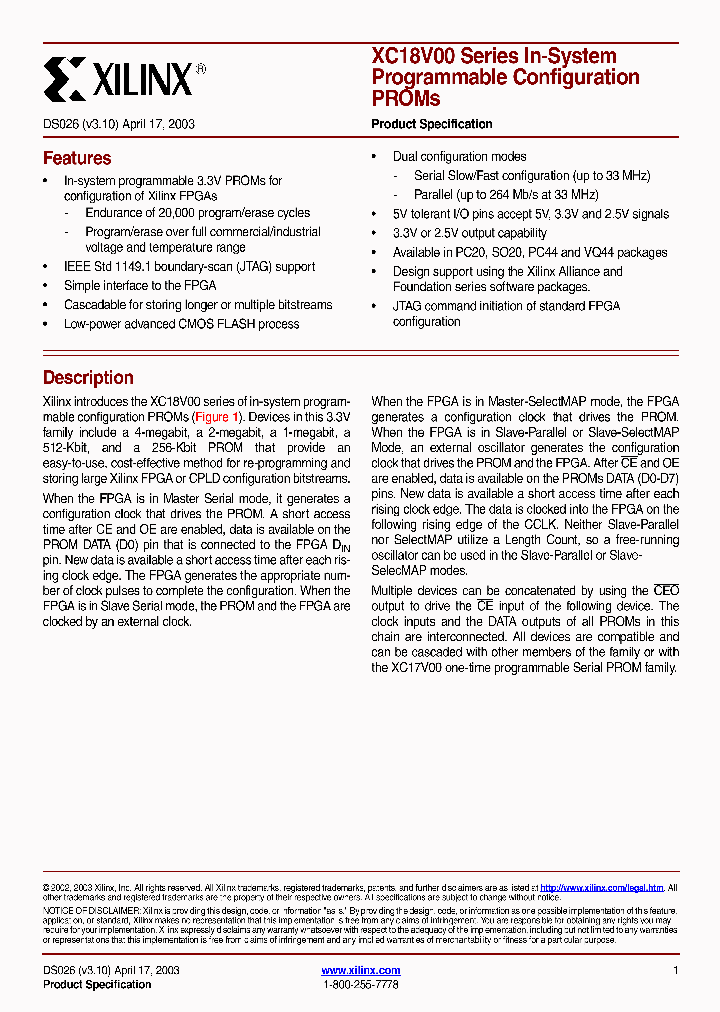 XC18V01VQ44C0901_7074779.PDF Datasheet
