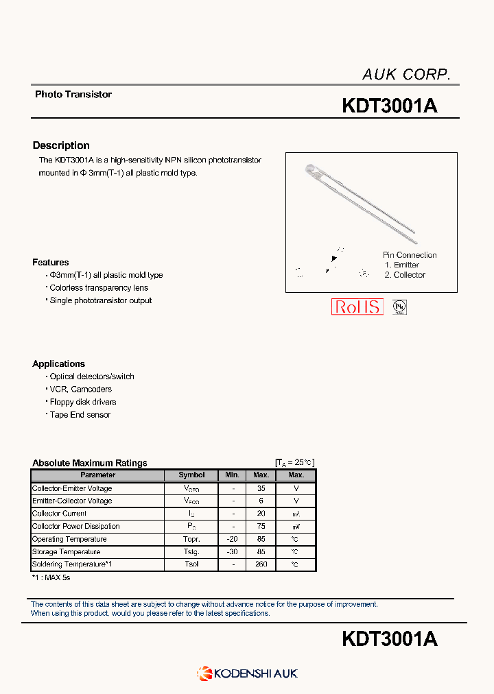 KDT3001A_7095507.PDF Datasheet