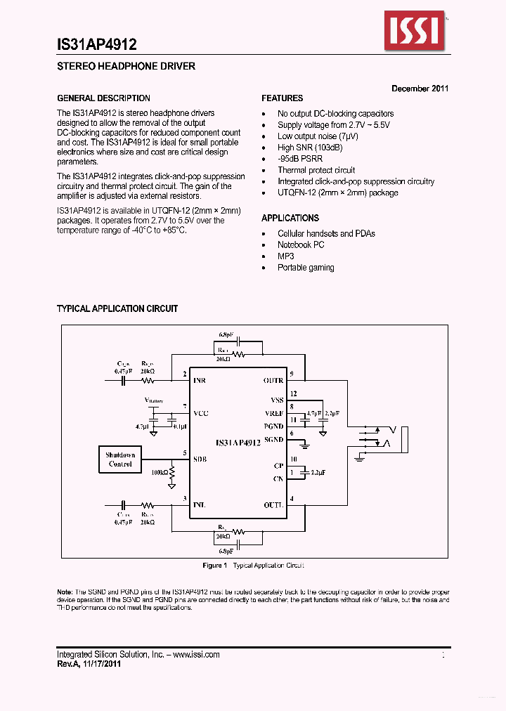IS31AP4912_7095122.PDF Datasheet