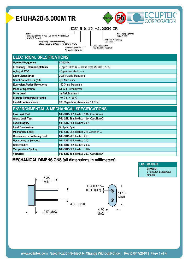 E1UHA20-5000MTR_7079867.PDF Datasheet